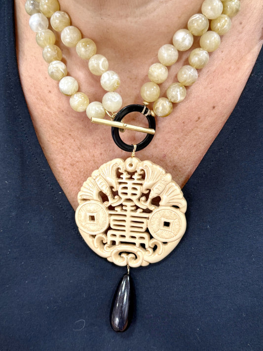 COLLAR ORIENTAL BEIGE DOBLE