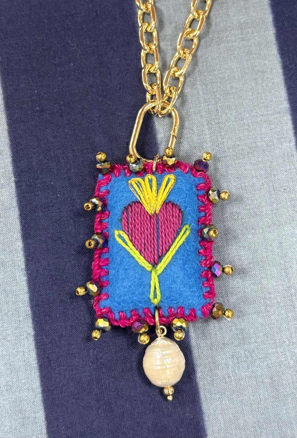 ESCAPULARIO BORDADO AZUL