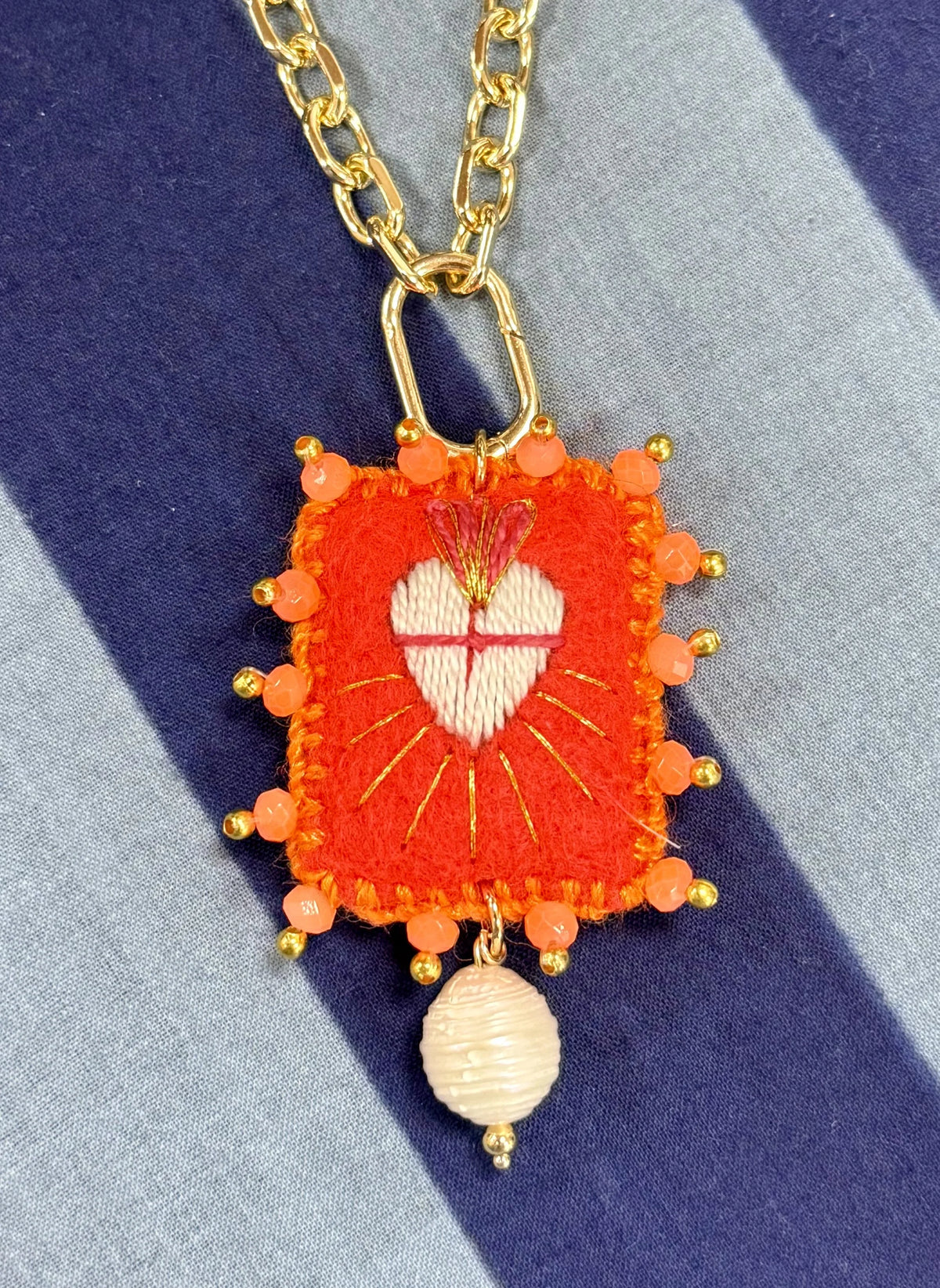 ESCAPULARIO BORDADO NARANJA