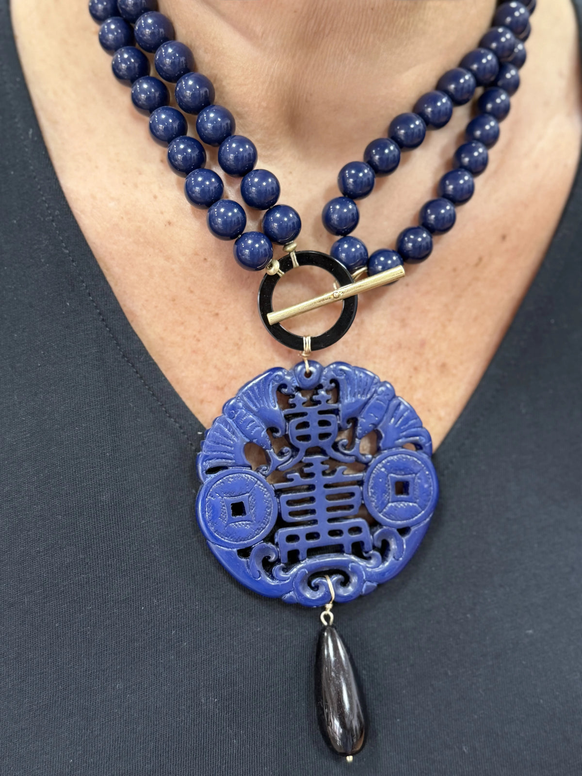 COLLAR ORIENTAL AZUL DOBLE