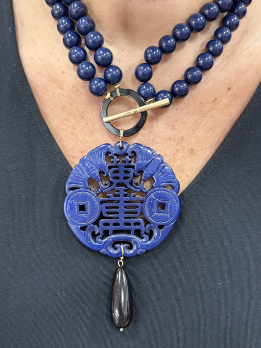 COLLAR ORIENTAL AZUL DOBLE
